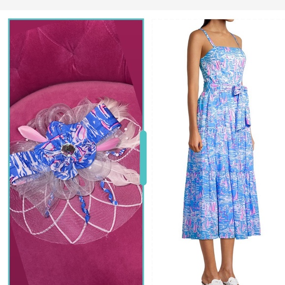 Boatylicous midi dress with matching derby hat fascinator🐎👒🐎👒 - Picture 1 of 7